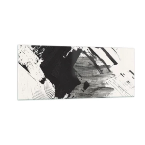 Tablou pe sticlă - Abstracție - expresie de negru - 100x40 cm