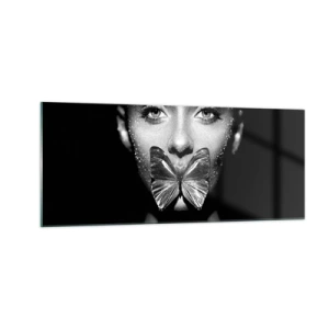 Tablou pe sticlă - Sărut de fluture - 100x40 cm