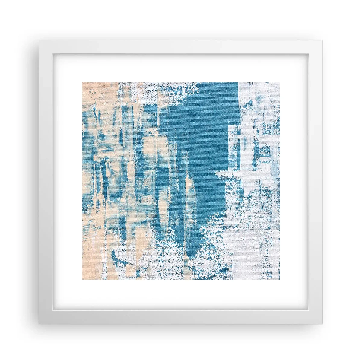 Poster în ramă albă - Prin ţurţur de gheață - 30x30 cm
