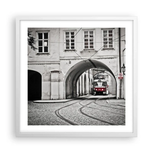 Poster în ramă albă - Printr-un labirint urban - 50x50 cm