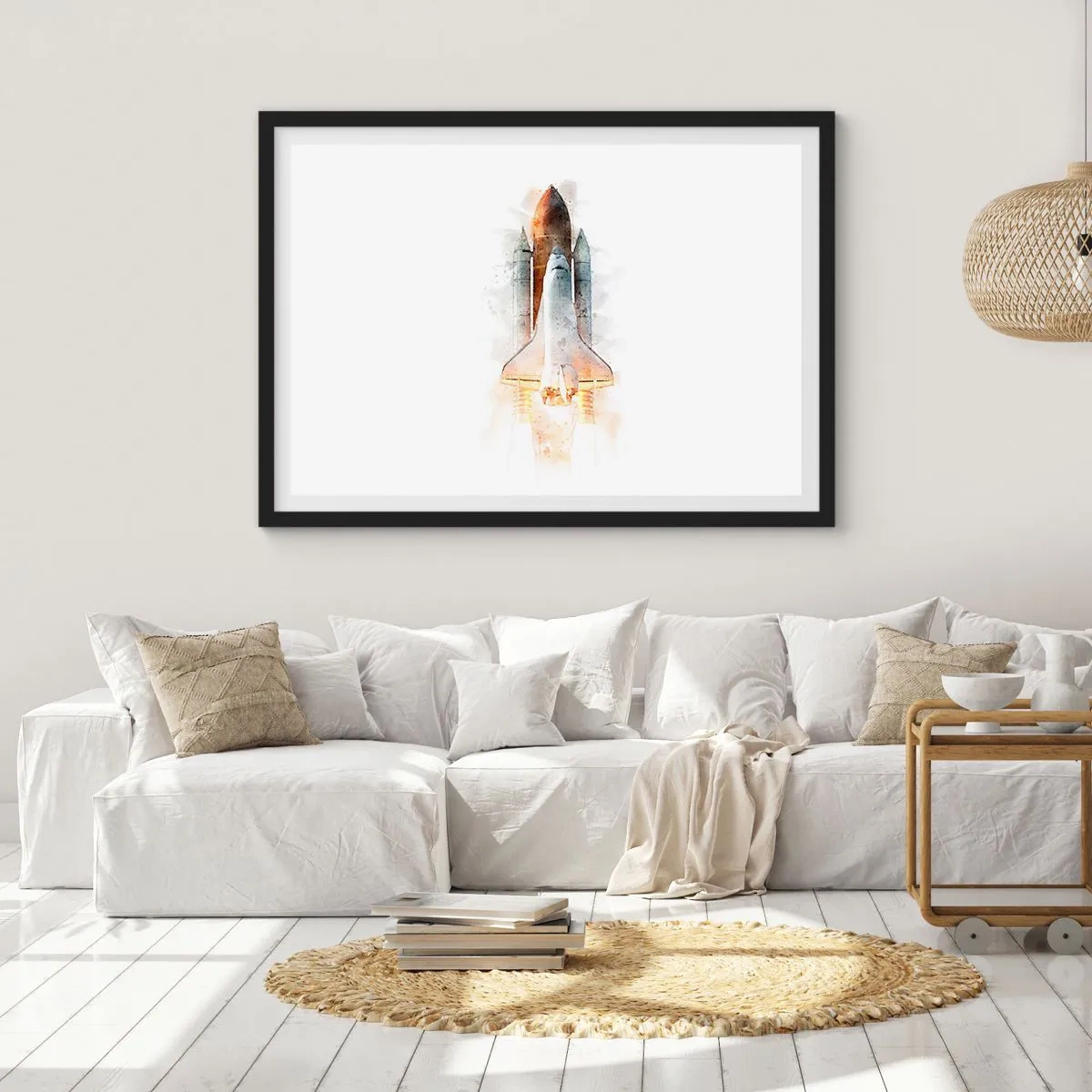 Poster în ramă neagră - Exploratorii la start - 70x50 cm