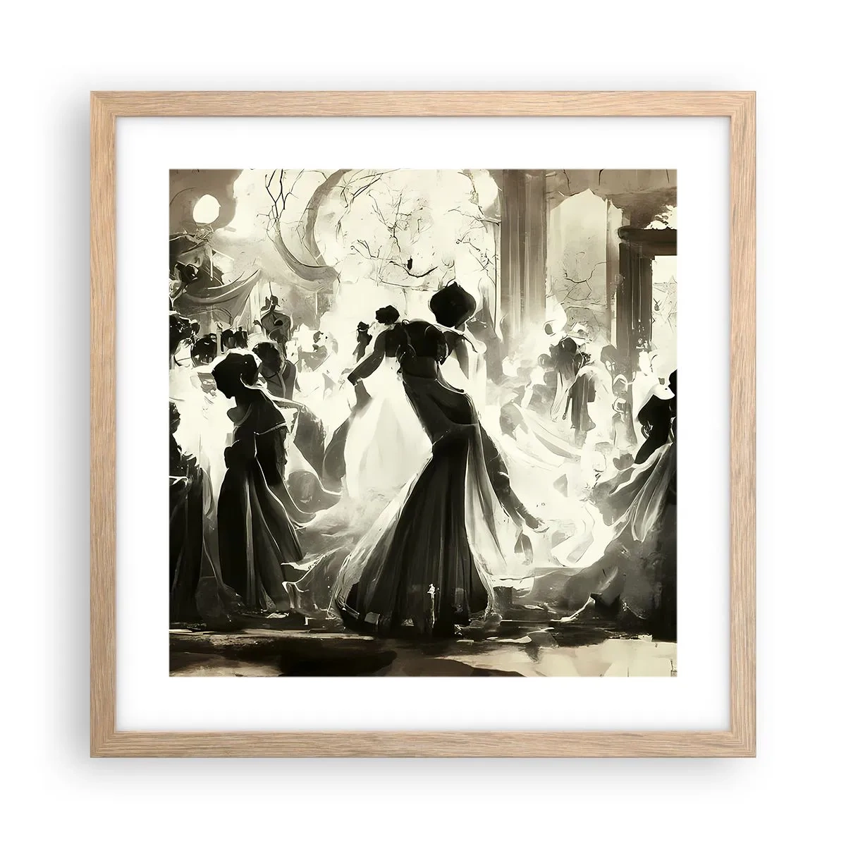 Poster în ramă de stejar deschis - Marea mascaradă - 40x40 cm
