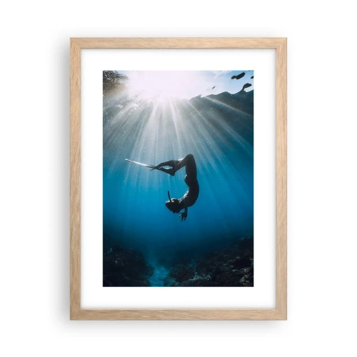 Poster în ramă de stejar deschis - Dans subacvatic - 30x40 cm