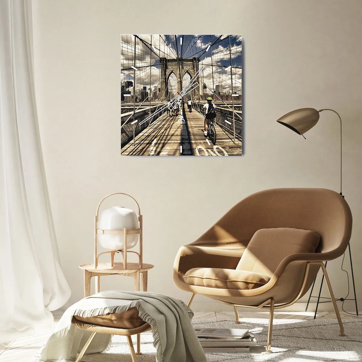 Ceas de perete - Ceas pe sticlă - Chiar în inima orașului - 40x40 cm