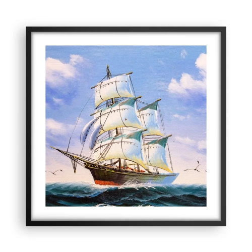 Poster în ramă neagră - Cu mândrie în vânt - 50x50 cm