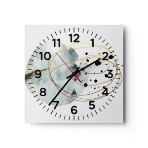 Ceas de perete - Ceas pe sticlă - În îmbrățișarea spațiului - 30x30 cm