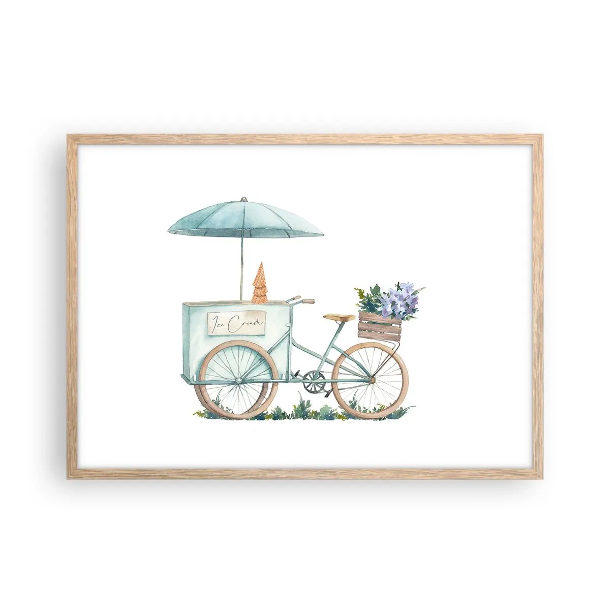 Poster în ramă de stejar deschis - O dulce amintire de vară - 70x50 cm