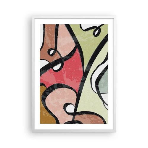 Poster în ramă albă - Piruetă printre culori - 50x70 cm
