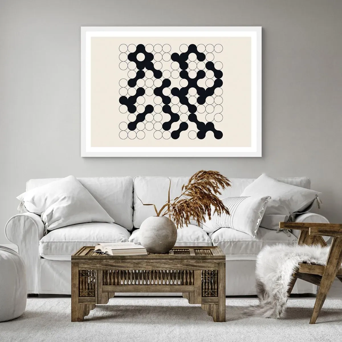 Poster în ramă albă - Joc chinezesc - o variație - 50x40 cm