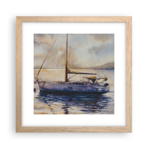 Poster în ramă de stejar deschis - O seară în golf - 30x30 cm