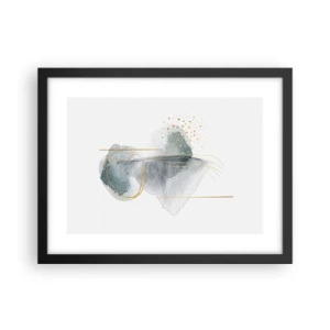 Poster în ramă neagră - Despre relația dintre gri și auriu - 40x30 cm