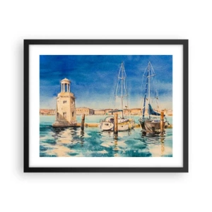 Poster în ramă neagră - Laguna însorită - 50x40 cm