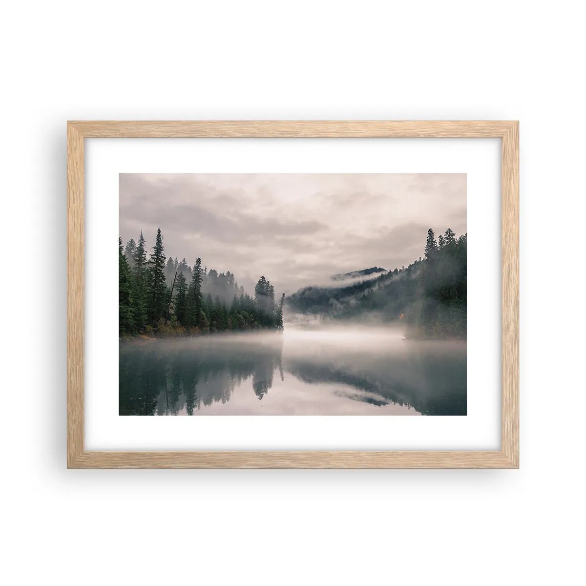 Poster în ramă de stejar deschis - În reverie, în ceață - 40x30 cm