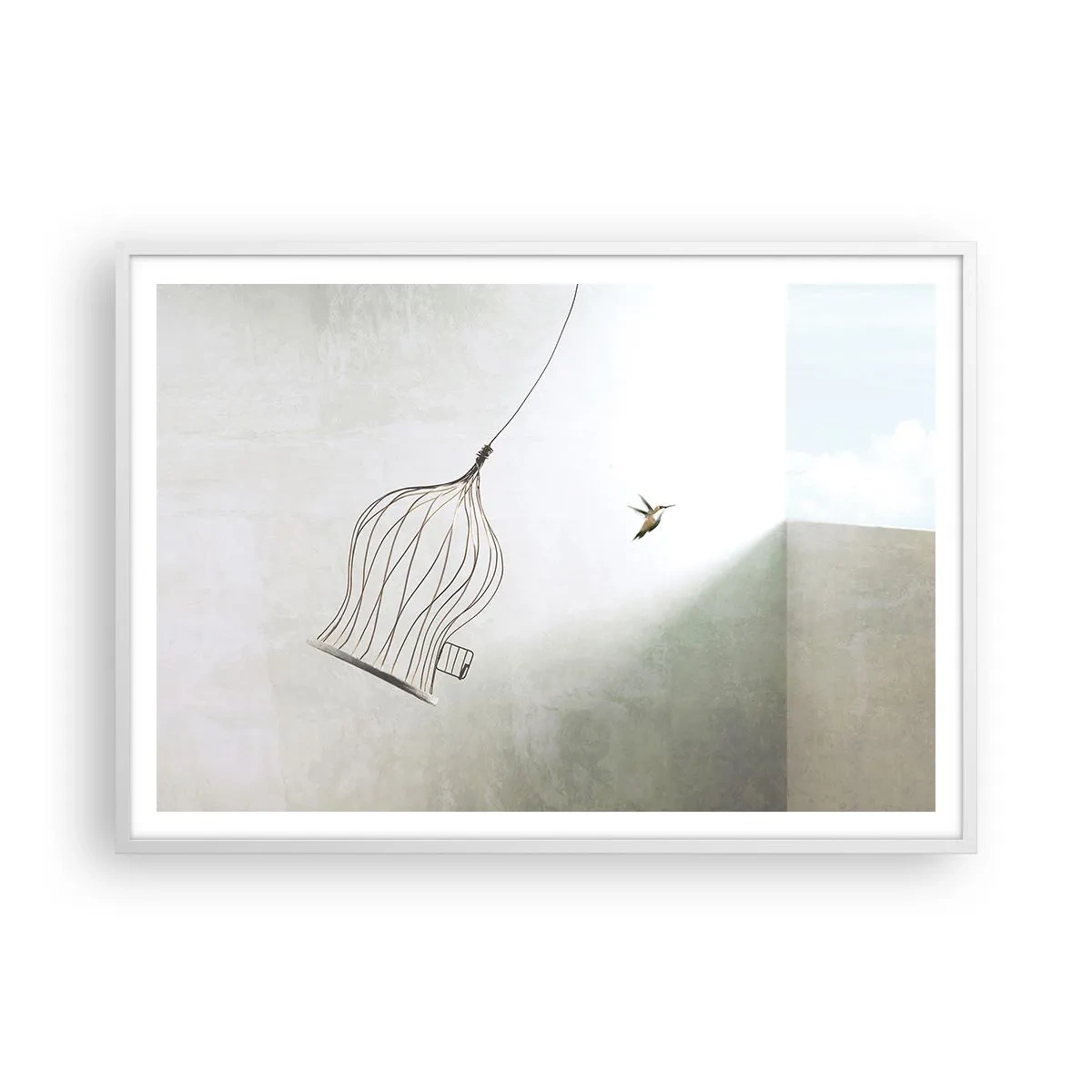 Poster în ramă albă - Eliberat - 100x70 cm