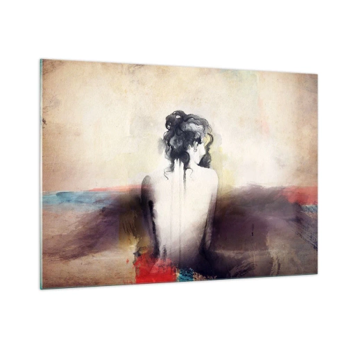 Tablou pe sticlă - Linii moi, forme ovale - 100x70 cm