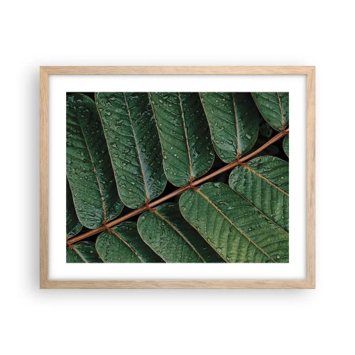 Poster în ramă de stejar deschis - Într-un ritm verde - 50x40 cm