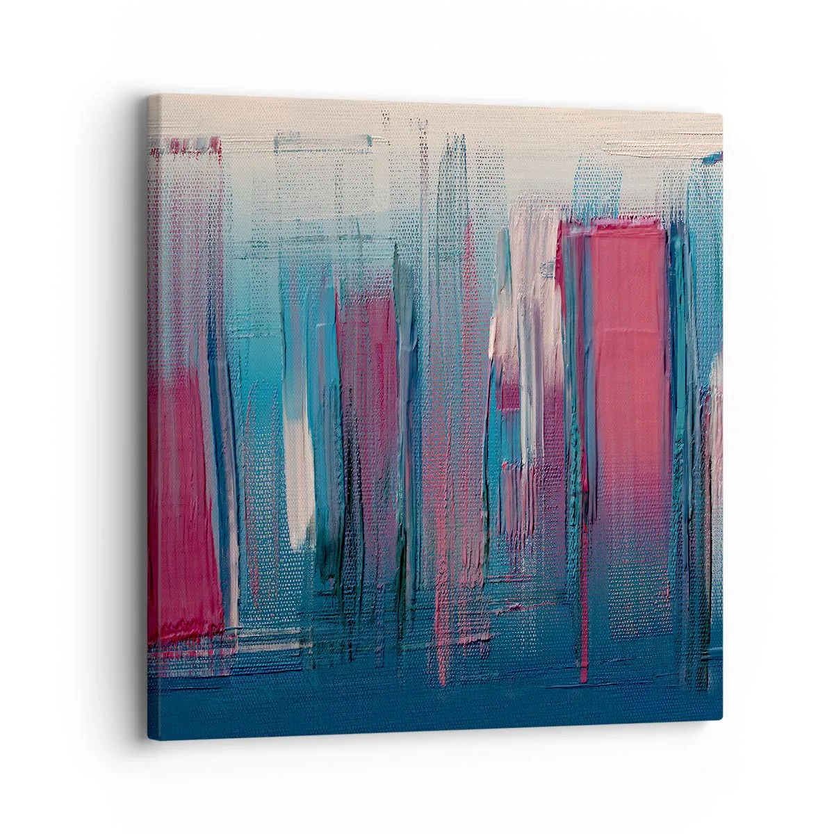 Tablou pe pânză - Compoziție verticală în albastru și roșu - 30x30 cm
