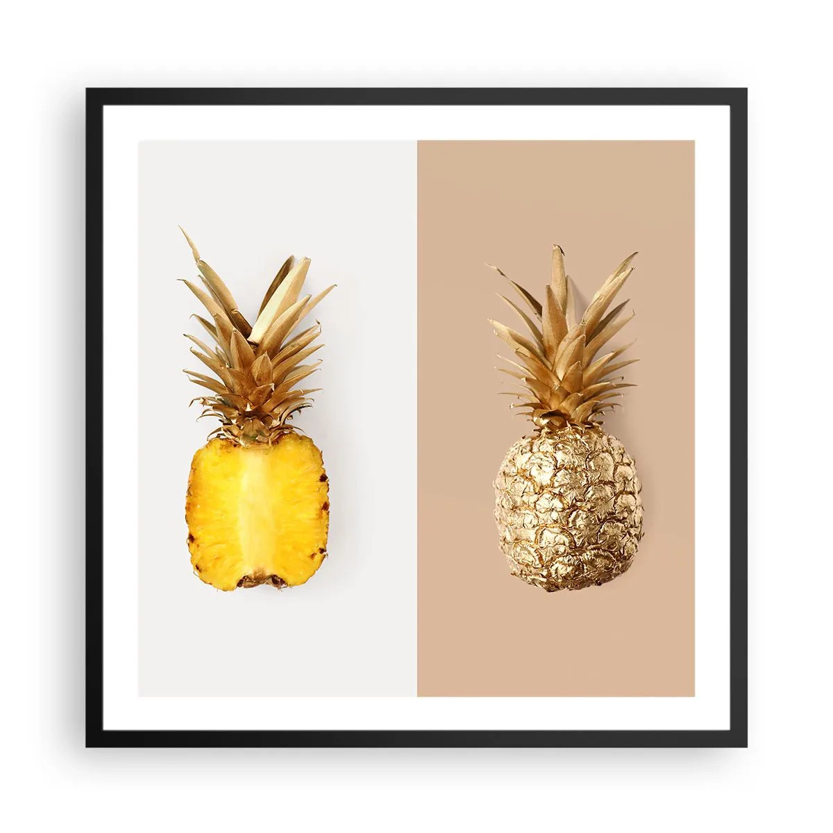 Poster în ramă neagră - Ananas de împărțit - 60x60 cm