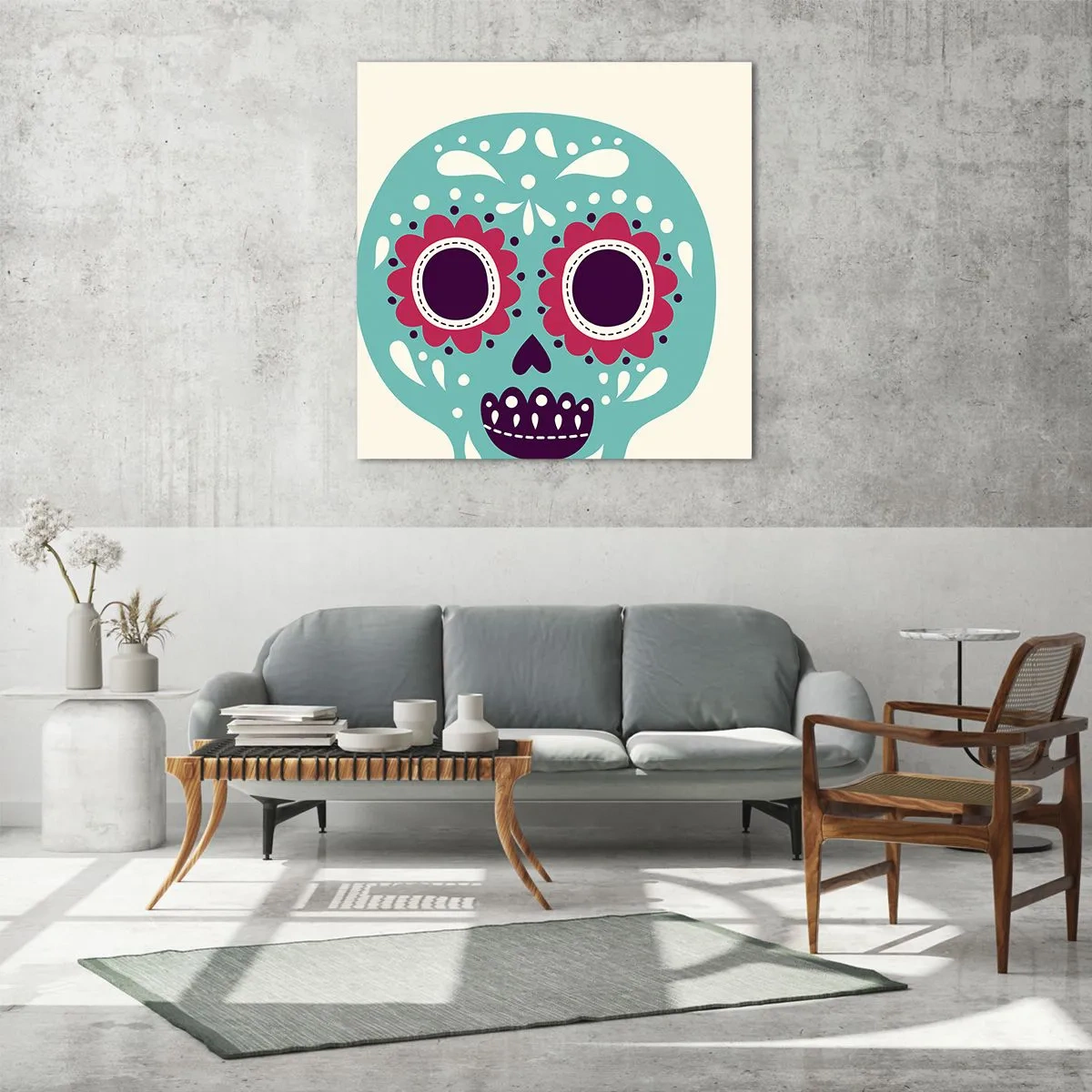 Tablou pe sticlă - Viața - distracție până la moarte - 60x60 cm