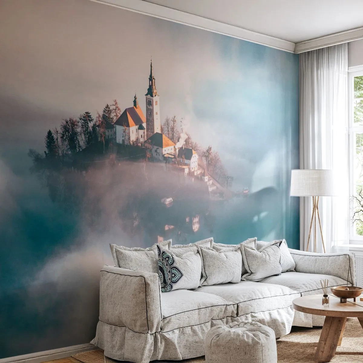 Tapet Standard Eco - Insula de vis - Peisaj, Arhitectură, Biserică - 350x256 cm