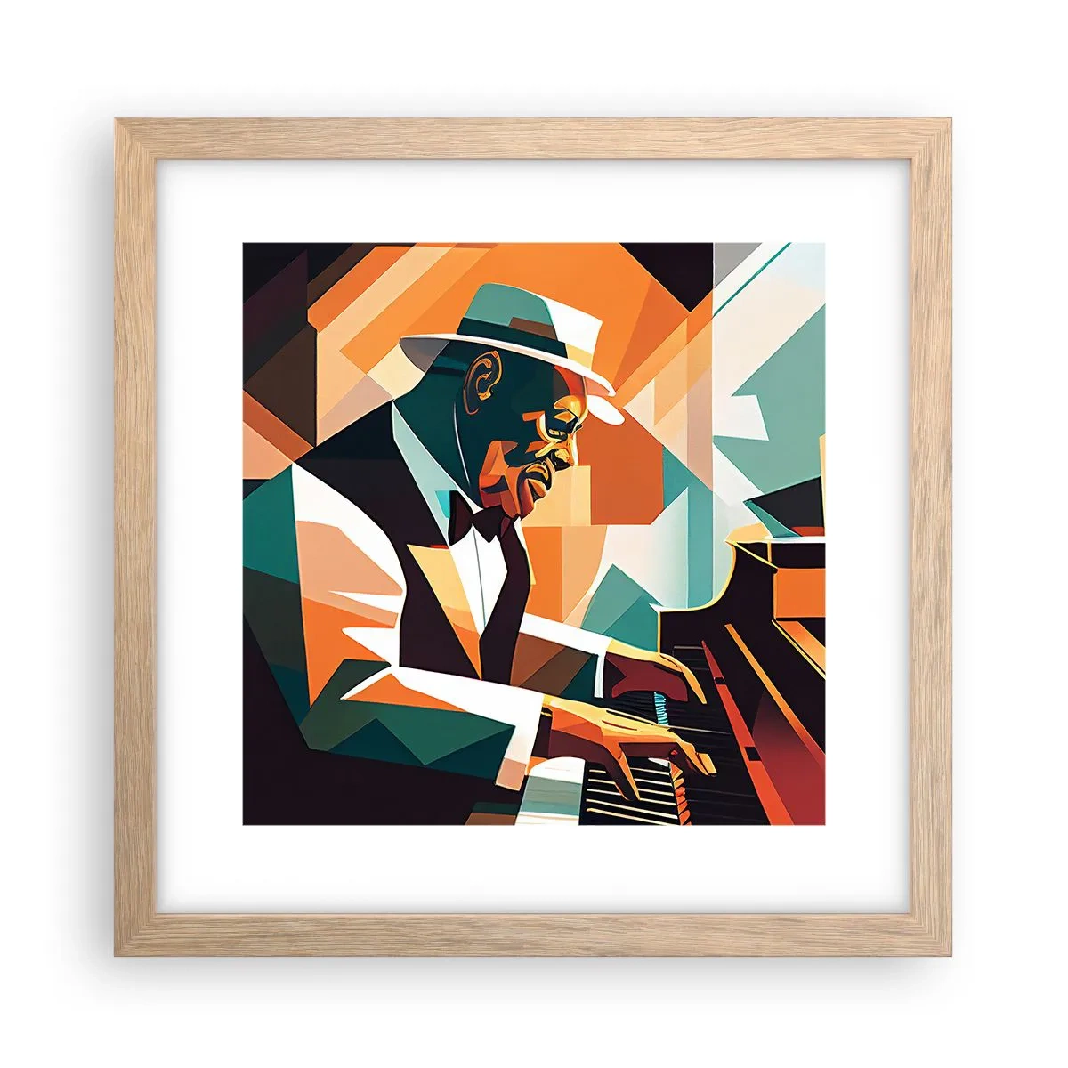Poster în ramă de stejar deschis - Numai jazz - 30x30 cm
