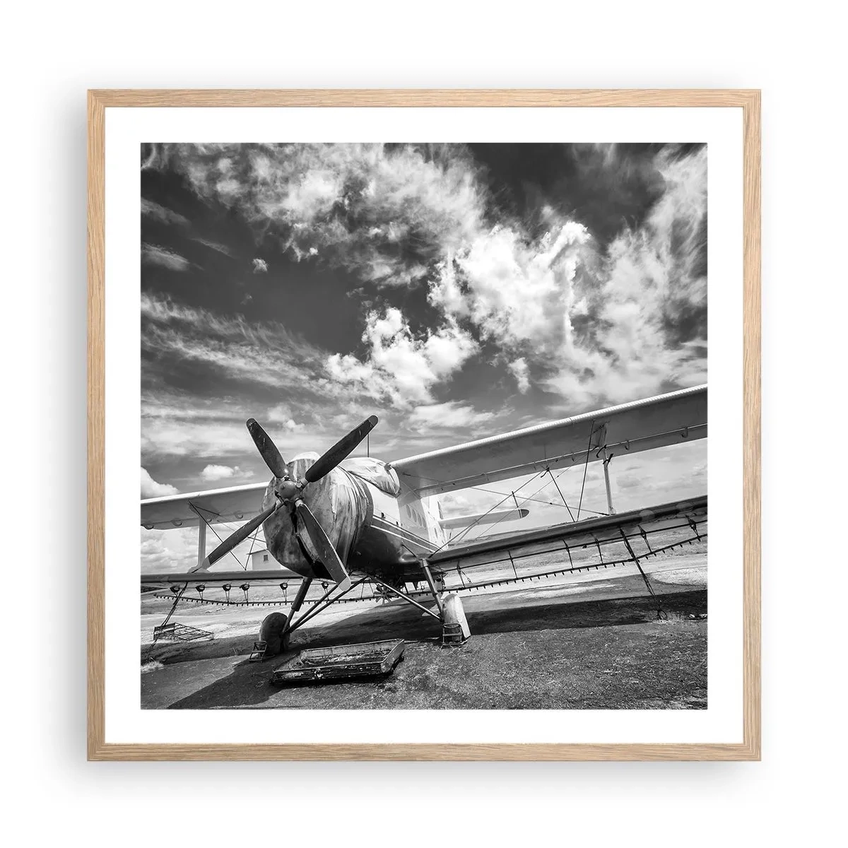 Poster în ramă de stejar deschis - Abia aștept! - 60x60 cm