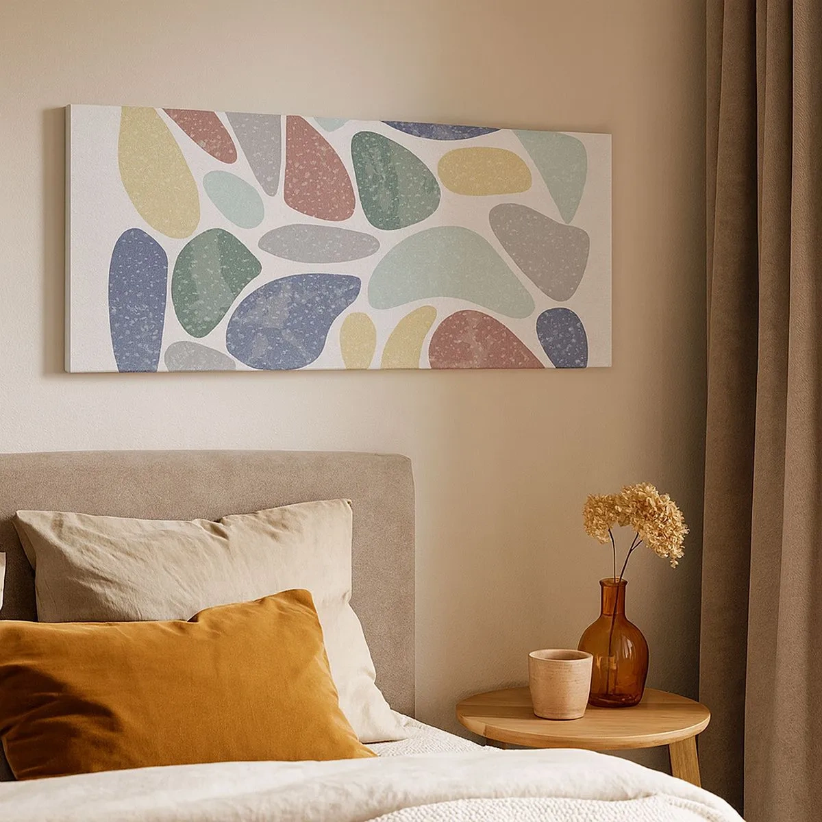 Tablou pe pânză - Un mozaic de culori pudrate - 100x40 cm