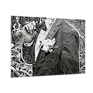 Tablou pe sticlă - Doar un om aparent gri - 100x70 cm