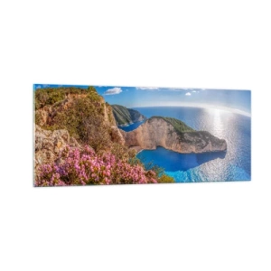 Tablou pe sticlă - Marea mea vacanță grecească - 100x40 cm