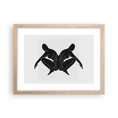 Poster în ramă de stejar deschis - Suflet comun - 40x30 cm