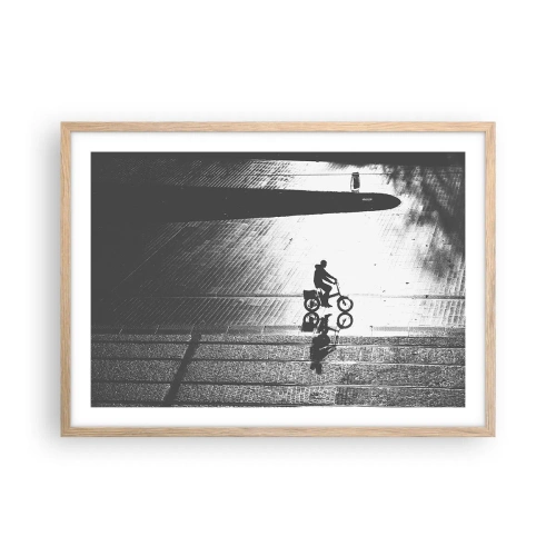 Poster în ramă de stejar deschis - Înainte, prin oraș - 70x50 cm