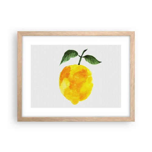 Poster în ramă de stejar deschis - Cum să simțiți gustul soarelui - 40x30 cm