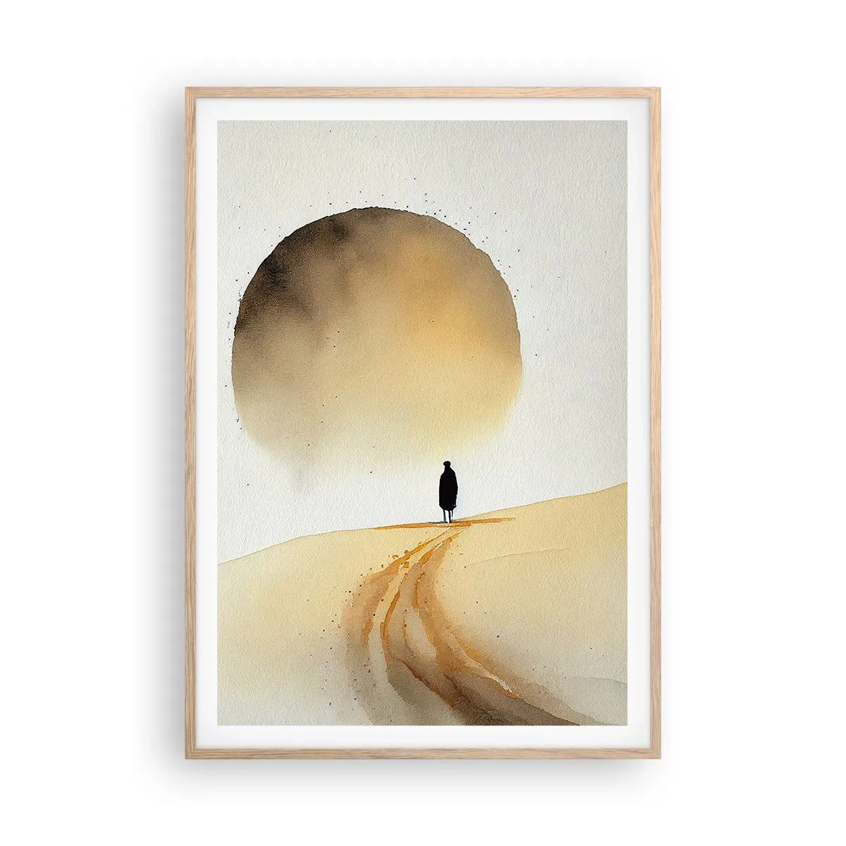 Poster în ramă de stejar deschis - Întotdeauna un dor - 70x100 cm