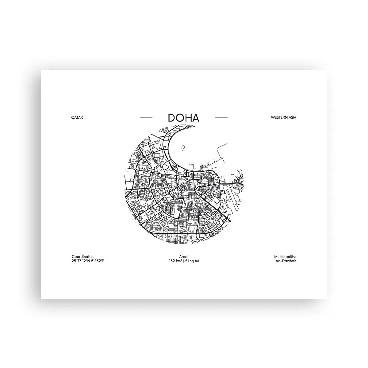 Poster - Anatomia orașului Doha - 50x40 cm