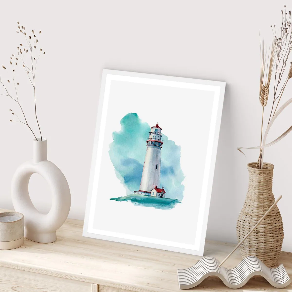 Poster în ramă albă - Sora blândă a albastrului - 30x40 cm