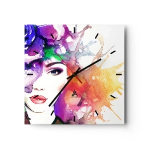 Ceas de perete - Ceas pe sticlă - Cu capul în nori - 30x30 cm