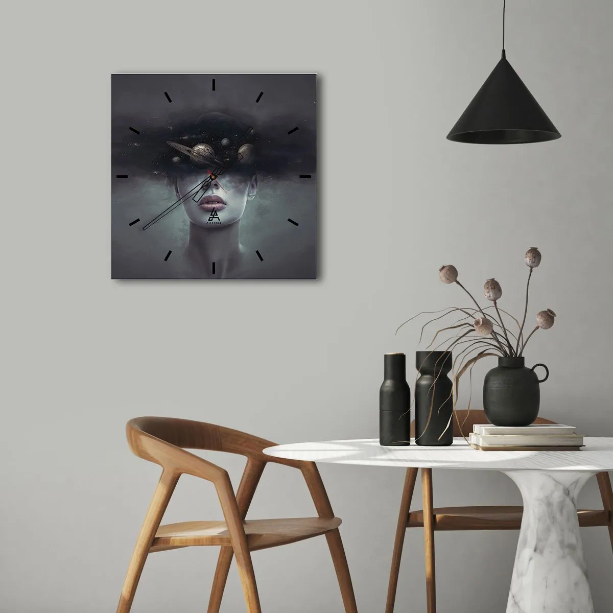 Ceas de perete - Ceas pe sticlă - Și planetele o iau razna... - 40x40 cm