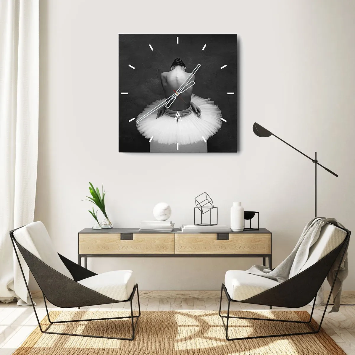 Ceas de perete - Ceas pe sticlă - Chiar înflorește - 30x30 cm