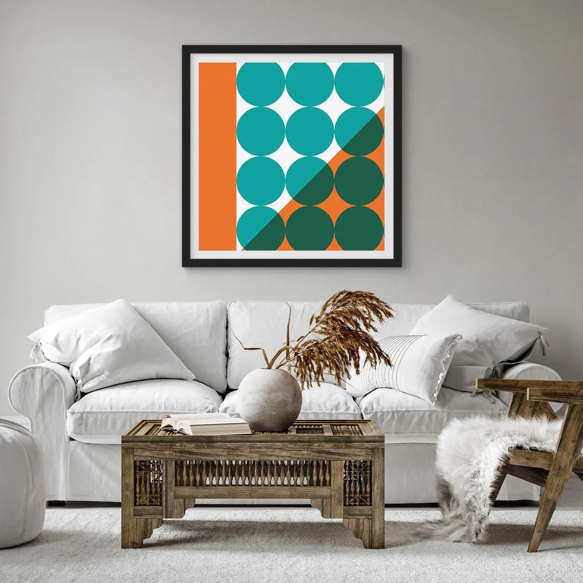 Poster în ramă neagră - Sus și pe diagonală - 30x30 cm