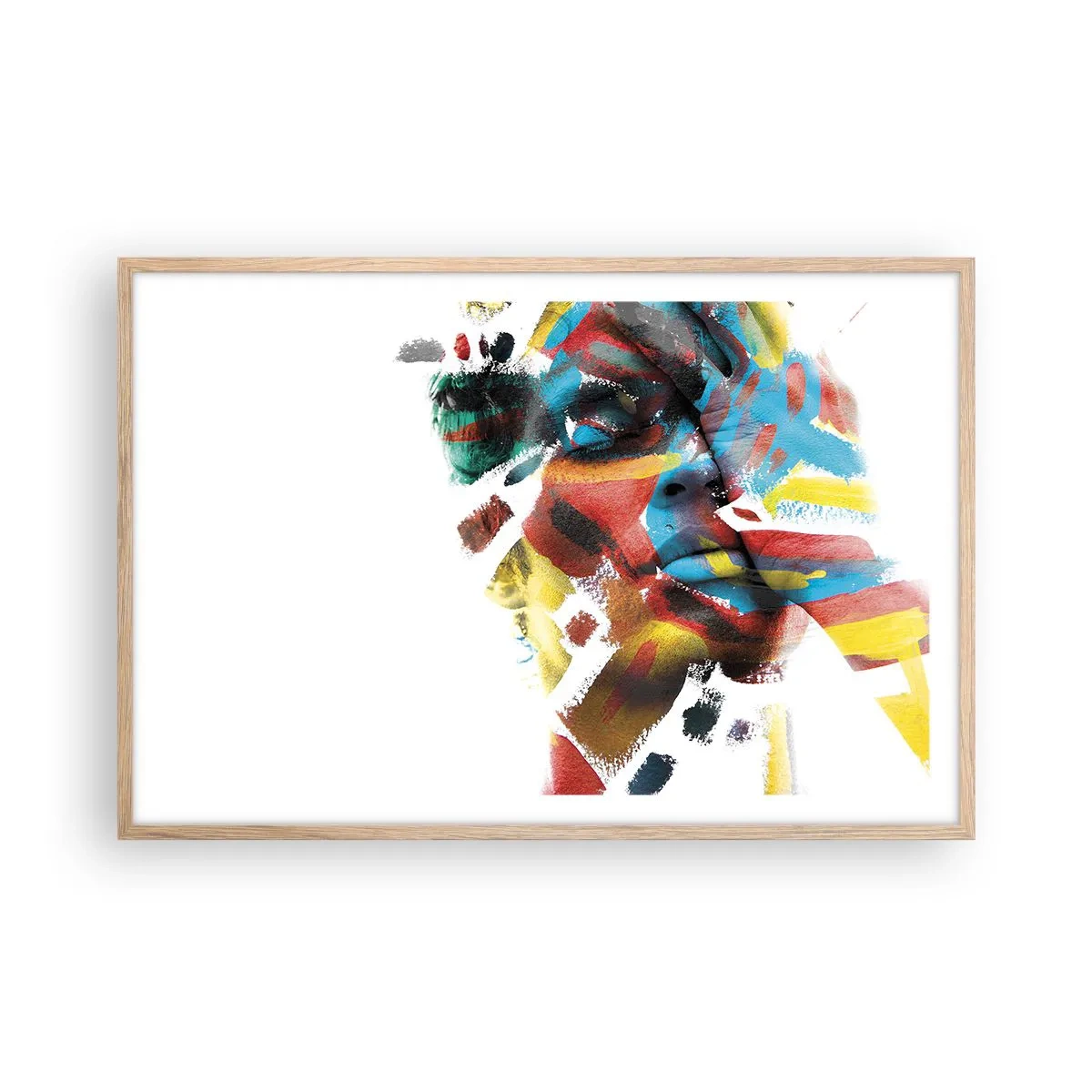 Poster în ramă de stejar deschis - Personalitate colorată - 91x61 cm