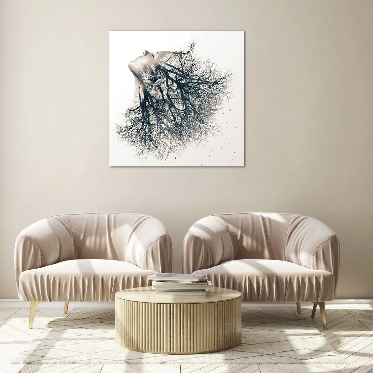 Tablou pe sticlă - Ascultând șoapta copacului - 50x50 cm