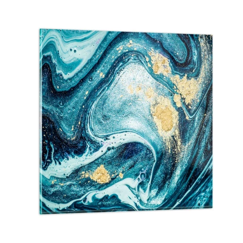 Tablou pe sticlă - Vârtej albastru - 30x30 cm