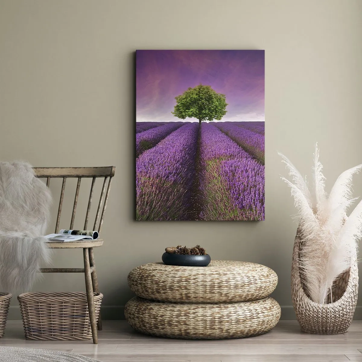 Tablou pe pânză - În câmpurile de lavandă - 50x70 cm