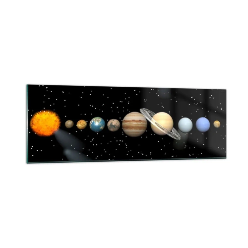Tablou pe sticlă - Și planetele o iau razna, o iau razna... - 90x30 cm