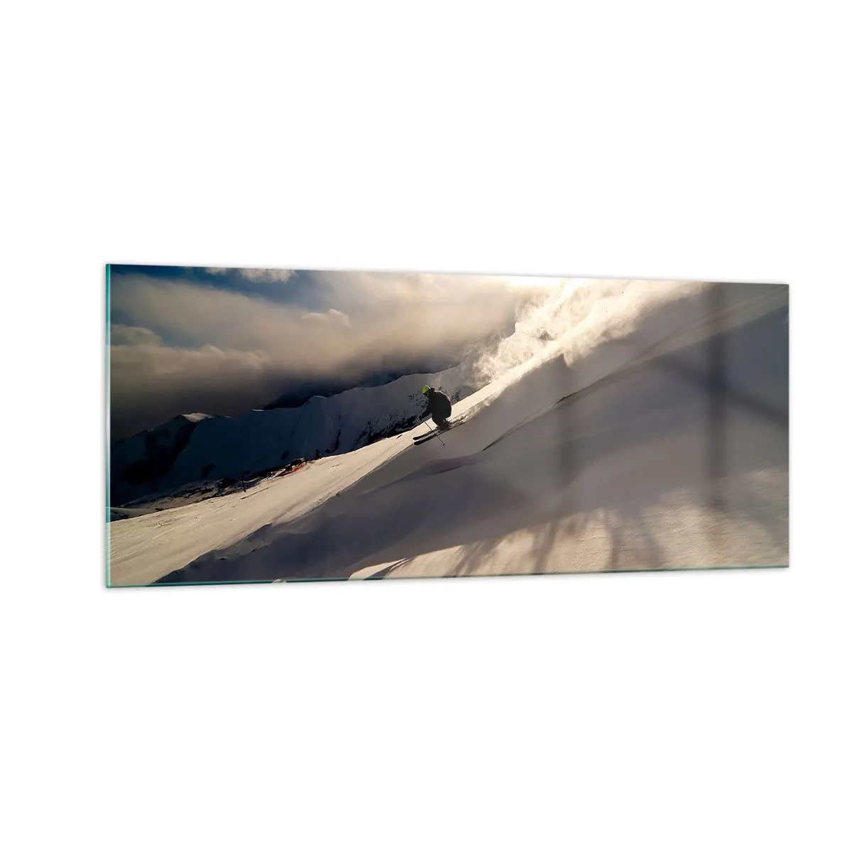 Tablou pe sticlă - Provocarea munților - 100x40 cm