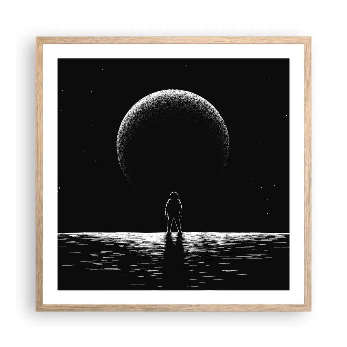 Poster în ramă de stejar deschis - Față în față - 60x60 cm