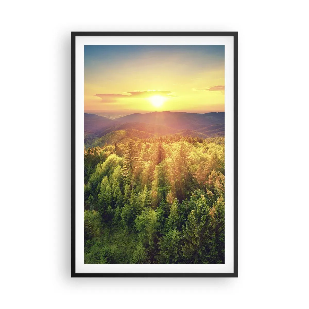 Poster în ramă neagră - Vârfuri și culmi - 61x91 cm