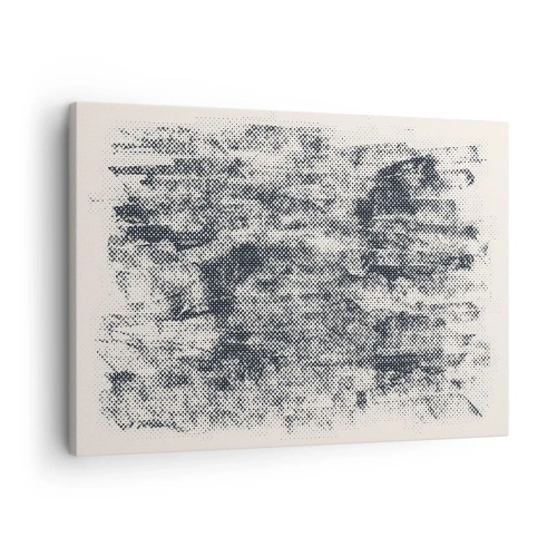 Tablou pe pânză Canvas - Compoziție abstractă cețoasă în nuanțe de gri - 70x50cm - Compoziție cețoasă - Decorațiune modernă pentru perete pentru living și dormitor ARTTOR