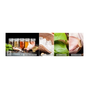 Mostră tapet autocolant Deluxe Sticker - Pentru a da un gust vieții - Gastronomie, Ierburi uscate, Condimente - 100x30 cm