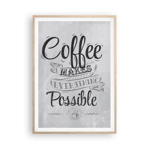 Poster în ramă de stejar deschis - Cum să nu iubești cafeaua - 70x100 cm